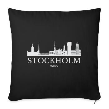 Stockholm Skyline, Stockholm Suède - Housse de coussin décorative 45 x 45 cm - noir - Devant
