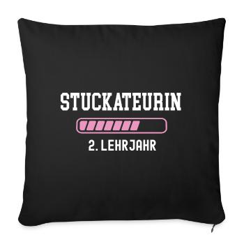 Plasterer training 2nd year of apprenticeship second year - Sofa pillowcase 17,3'' x 17,3'' (45 x 45 cm) - black - Front