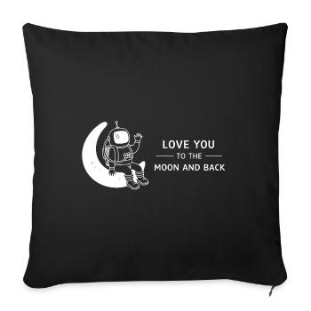 Love You To The Moon And Back Illustration - Housse de coussin décorative 45 x 45 cm - noir - Devant