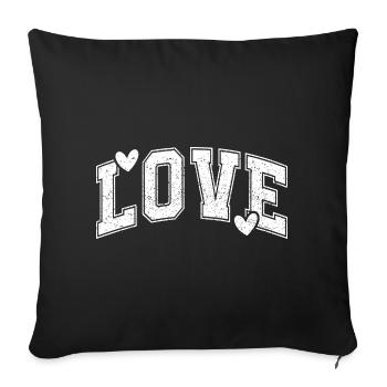 LOVE – Vintage Typography Heart Design - Housse de coussin décorative 45 x 45 cm - noir - Devant