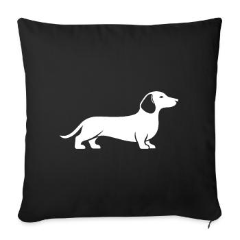 Dachshund Silhouette – minimalist dog design - Sofa pillowcase 17,3'' x 17,3'' (45 x 45 cm) - black - Front