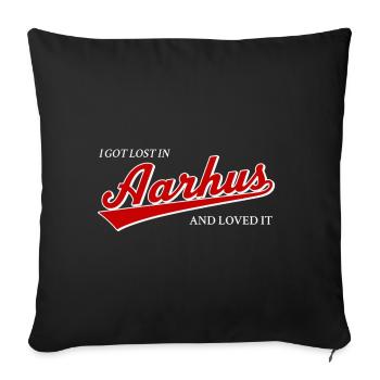 I Got Lost In Aarhus And Loved It - Travel Denmark - Sofa pillowcase 17,3'' x 17,3'' (45 x 45 cm) - black - Front