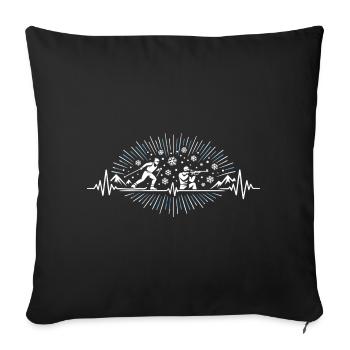 Biathlon Heartbeat Pulse ECG - Sofa pillowcase 17,3'' x 17,3'' (45 x 45 cm) - black - Front