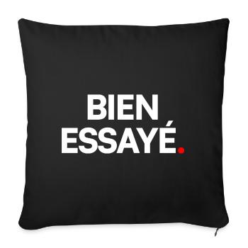 Bien essayé - Housse de coussin décorative 45 x 45 cm - noir - Devant