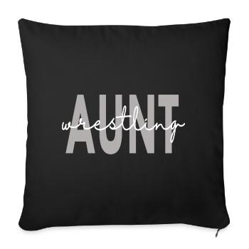 Proud Wrestling Aunt Auntie Sports - Sofa pillowcase 17,3'' x 17,3'' (45 x 45 cm) - black - Front