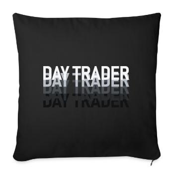 Day Trader Marché boursier Trader boursier - Housse de coussin décorative 45 x 45 cm - noir - Devant