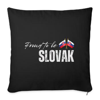 Fier Slovaque, j’aime la Slovaquie - Housse de coussin décorative 45 x 45 cm - noir - Devant