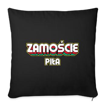 Zamość Piła. Name des Retro-Bezirks - Sofakissenbezug 45 x 45 cm - Schwarz - Vorne