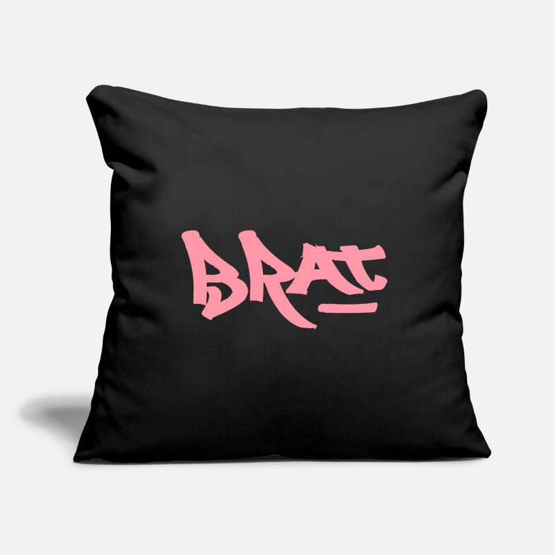 Pink Brat logo text as graffiti Sofa pillowcase 17,3'' x 17,3'' (45 x 45 cm)