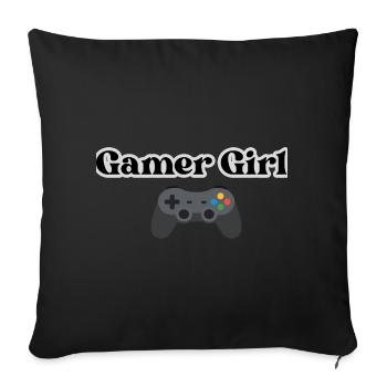 Gamer Girl - Sofa pillowcase 17,3'' x 17,3'' (45 x 45 cm) - black - Front