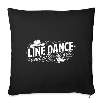 La danse en ligne et tout va bien - Housse de coussin décorative 45 x 45 cm - noir - Devant