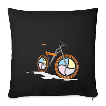 bicycle mountain bike cyclist mountain bike - Sofa pillowcase 17,3'' x 17,3'' (45 x 45 cm) - black - Front