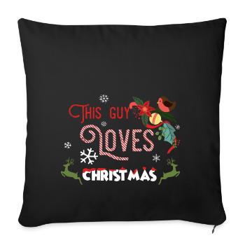 Weihnachten Guy Love Christmas Xmas Geschenk - Sofakissenbezug 45 x 45 cm - Schwarz - Vorne