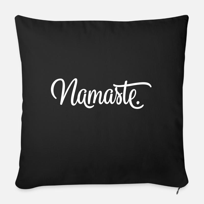 Namaste. Spruch - Sofakissenbezug 45 x 45 cm - Schwarz