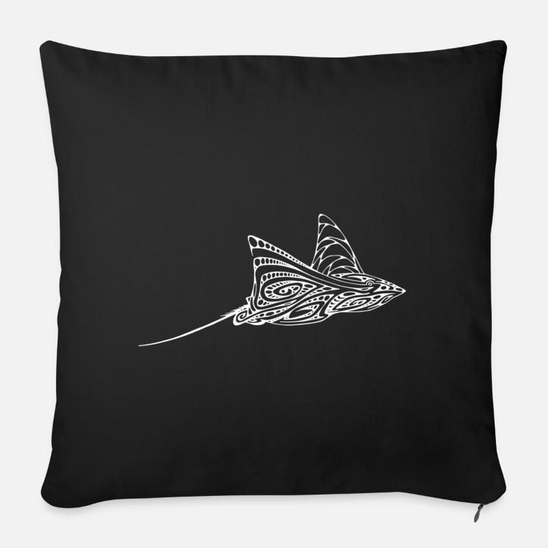 Rochen Manta Tauchen Taucher - Sofakissenbezug 45 x 45 cm - Schwarz