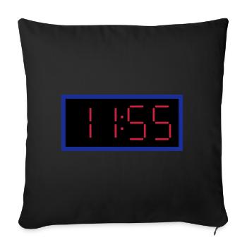 ★ design colors changeable ★ digital clock 11:55 clock - Sofa pillowcase 17,3'' x 17,3'' (45 x 45 cm) - black - Front