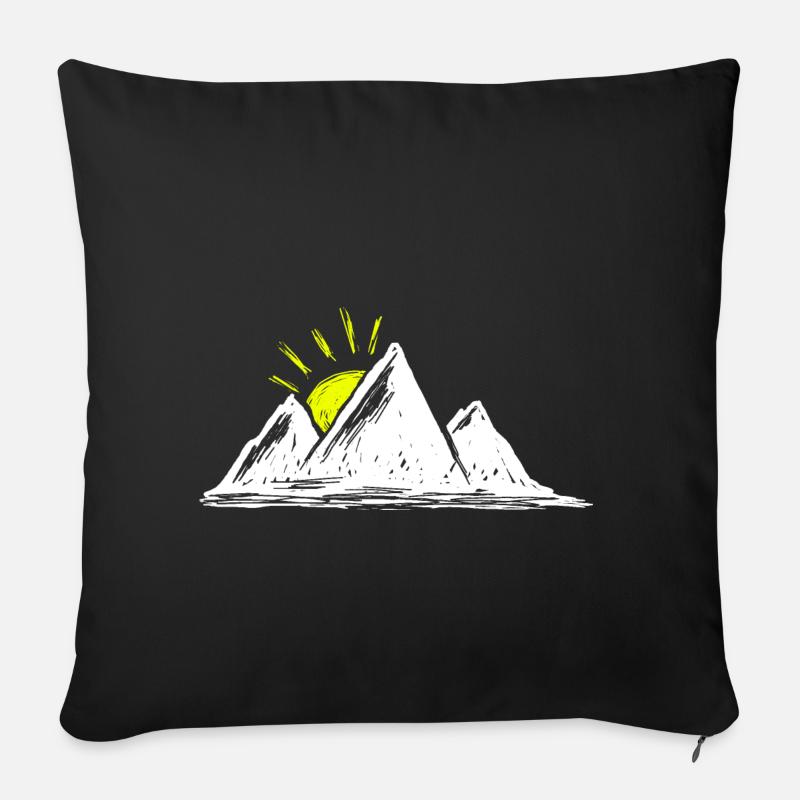 Berg Sonne - Sofakissenbezug 45 x 45 cm - Schwarz