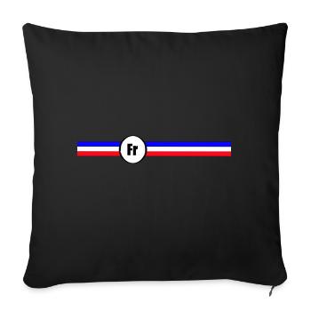 FRANCE drapeau bleu blanc rouge - Housse de coussin décorative 45 x 45 cm - noir - Devant