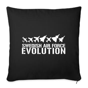 Entwicklung der schwedischen Luftwaffe - Sofakissenbezug 45 x 45 cm - Schwarz - Vorne