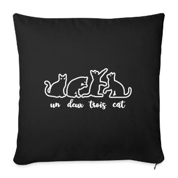 Un Deux Trois Cat Kitty Pet Lovers Gift - Sofa pillowcase 17,3'' x 17,3'' (45 x 45 cm) - black - Front