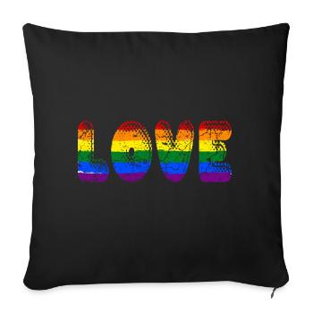 Aimer les LGBT - Housse de coussin décorative 45 x 45 cm - noir - Devant