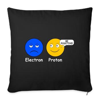 Proton Electron Être Positif - Housse de coussin décorative 45 x 45 cm - noir - Devant