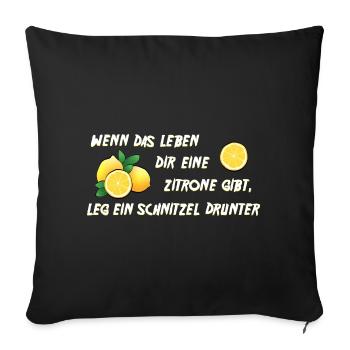 Zitrone - Sofakissenbezug 45 x 45 cm - Schwarz - Vorne