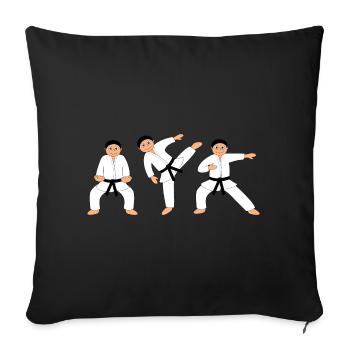 Karate Fighters – Funny Martial Arts Motif - Sofa pillowcase 17,3'' x 17,3'' (45 x 45 cm) - black - Front