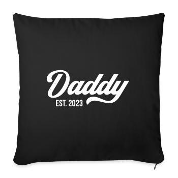 Papa Est 2023 Fête des Pères - Housse de coussin décorative 45 x 45 cm - noir - Devant