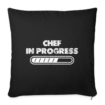 Chef en cours Cuisinier Restaurant Amateurs de cuisine - Housse de coussin décorative 45 x 45 cm - noir - Devant