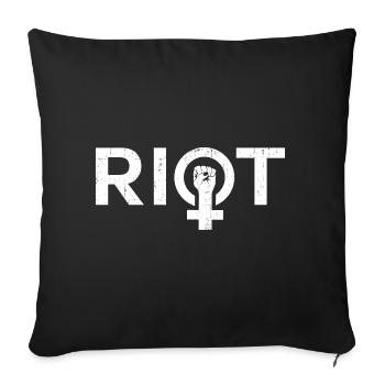 Riot Frauen Power - Sofakissenbezug 45 x 45 cm - Schwarz - Vorne