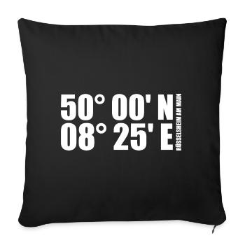 Rüsselsheim am Main coordinates - Sofa pillowcase 17,3'' x 17,3'' (45 x 45 cm) - black - Front