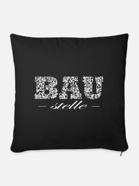 Baustelle - Sofakissenbezug 45 x 45 cm - Schwarz