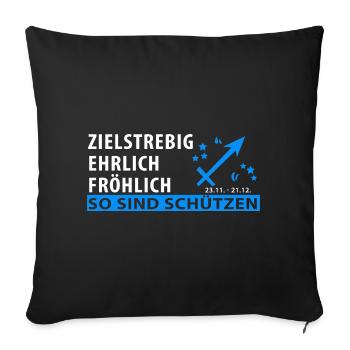 Sternzeichen Schütze - Eigenschaften - Sofakissenbezug 45 x 45 cm - Schwarz - Vorne