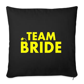 Team bride - Sofa pillowcase 17,3'' x 17,3'' (45 x 45 cm) - black - Front