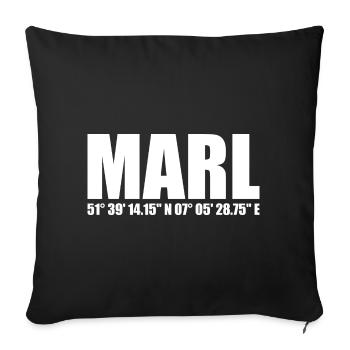 Marl Koordinaten - Sofakissenbezug 45 x 45 cm - Schwarz - Vorne