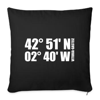 Vitoria-Gasteiz coordinates - Sofa pillowcase 17,3'' x 17,3'' (45 x 45 cm) - black - Front