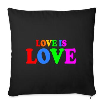 Love is love - Housse de coussin décorative 45 x 45 cm - noir - Devant