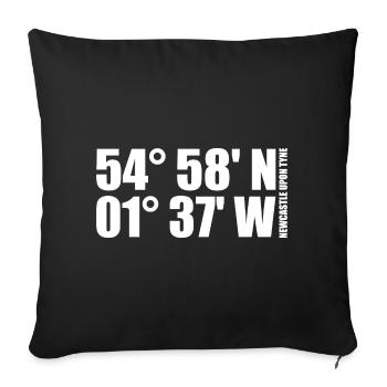 Coordonnées de Newcastle upon Tyne - Housse de coussin décorative 45 x 45 cm - noir - Devant