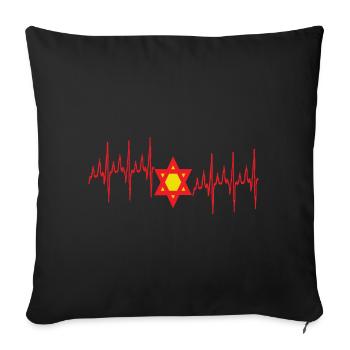 L’étoile de David sur les signaux cardiaques. - Housse de coussin décorative 45 x 45 cm - noir - Devant