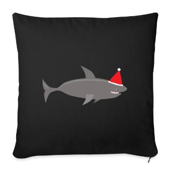 X-mas Shark - Sofa pillowcase 17,3'' x 17,3'' (45 x 45 cm) - black - Front