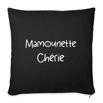 mamounette chérie - Housse de coussin décorative 45 x 45 cm - noir - Devant
