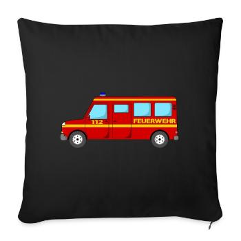 Feuerwehrbus 112 - Sofakissenbezug 45 x 45 cm - Schwarz - Vorne