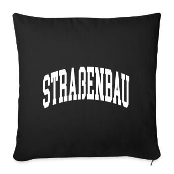 Straßenbau - Sofakissenbezug 45 x 45 cm - Schwarz - Vorne