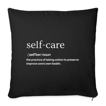Self Care - Sofa pillowcase 17,3'' x 17,3'' (45 x 45 cm) - black - Front