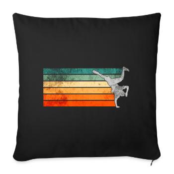 Breakdance Breakdancer Rétro - Housse de coussin décorative 45 x 45 cm - noir - Devant