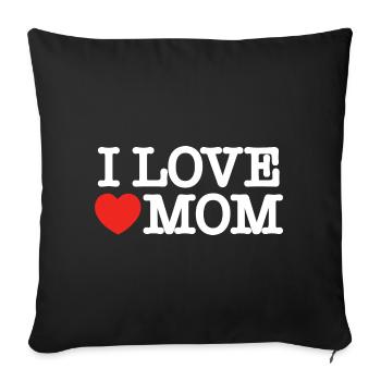 J’aime maman (sombre) - Housse de coussin décorative 45 x 45 cm - noir - Devant