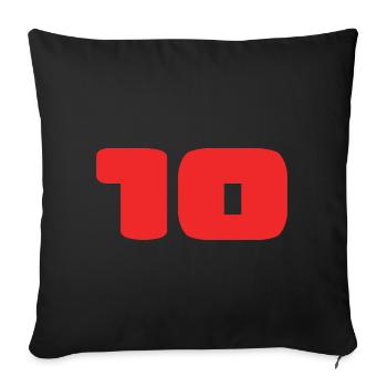 10. 10 YEARS. 10TH ANNIVERSARY. BIRTHDAY 10 YEARS. - Sofa pillowcase 17,3'' x 17,3'' (45 x 45 cm) - black - Front