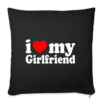 I love my girlfriend - Housse de coussin décorative 45 x 45 cm - noir - Devant