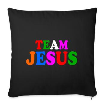 Team jesus - Sofa pillowcase 17,3'' x 17,3'' (45 x 45 cm) - black - Front